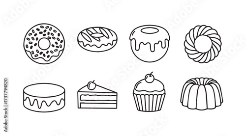 Vector art of cakes
