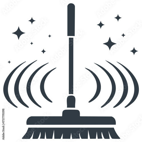 Stylish Cleaning Mop Tool Sparkling and Fresh Surface Vector Illustration Design