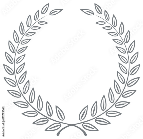 Elegant circular laurel wreath vector illustration symbol of victory honor and achievement