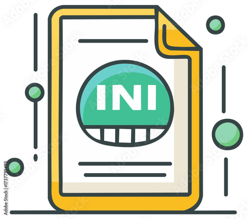 INI file format document icon vector illustration for configuration