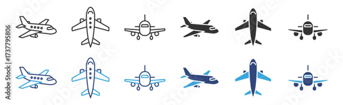 Plane icon set. Flight transport symbol. Airplane icon for Travel , vector illustration. 
