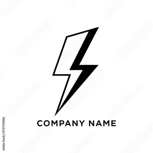 Stylized Lightning Bolt Logo Design for Modern Energy Company Branding.