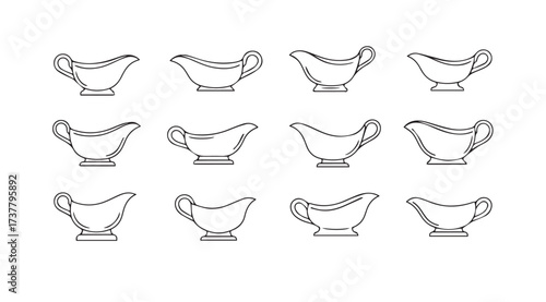 Vector art of sauce boat on white