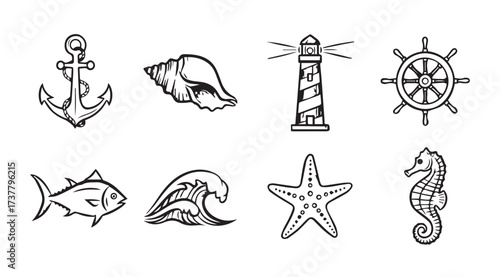 Vector art of nautical icons