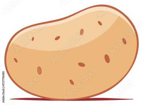 Cartoon Style Potato Food Single Isolated Vector Illustration Root Vegetable