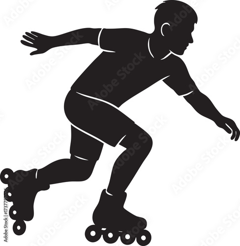 Roller skates silhouette vector