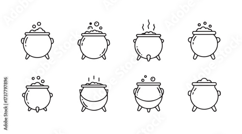 Vector art of cauldron