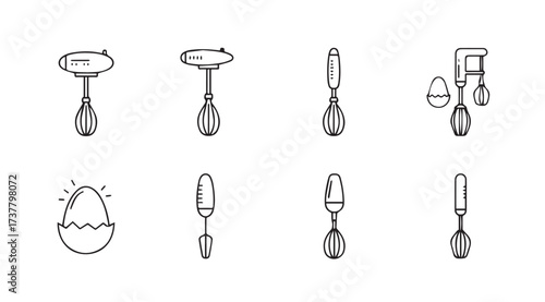 Vector art of mixer icon set white