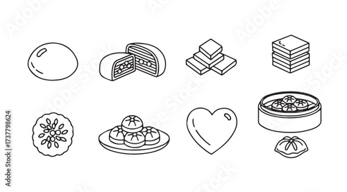Vector art of chinese dessert isolated