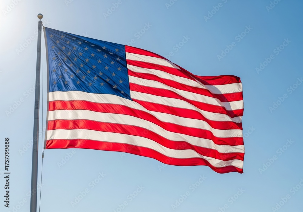 Fototapeta premium American flag in the wind