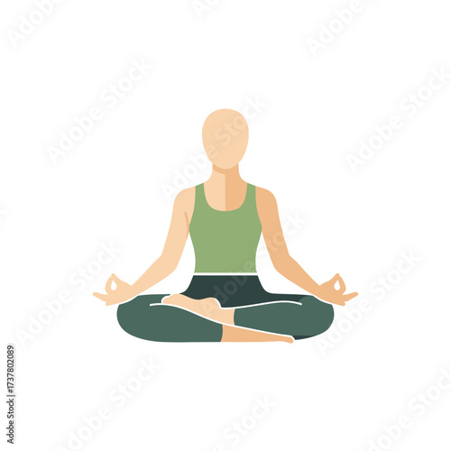 Woman in Lotus Position Meditating for Wellness and Mindfulness.