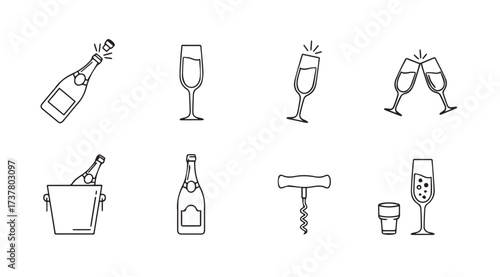 Vector art of champagnes on