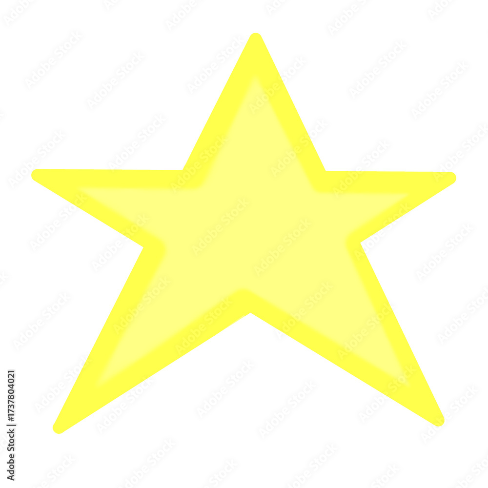Obraz premium A large bright yellow star illustration with a soft glowing effect, symbolizing light, guidance, and positivity.