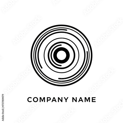 Abstract Circular Design with Concentric Rings and Central Void for Modern Logo.