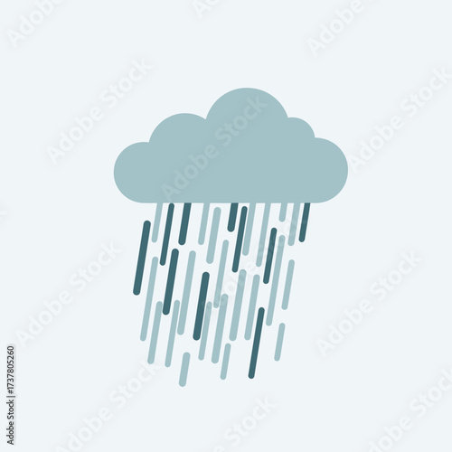 Minimalist Rain Cloud Weather Icon Illustration