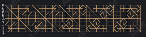 Seamless black and gold square triangle pattern. Graphical illustration for a unique banners, wall decor, textiles and interior design.