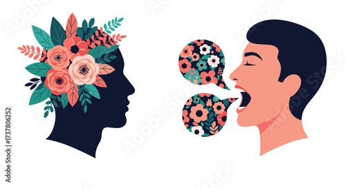 Communication and understanding bloom with thoughtful expression.