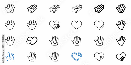 Heartfelt hand illustrations convey compassion and kindness, perfect for healthcare, charity, and loving designs that resonate with care and support initiatives
