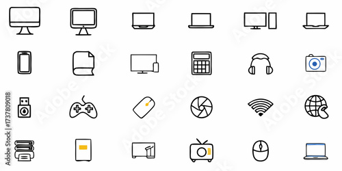 Engaging icons for tech projects, perfect for app design, website assets, and digital marketing, showcasing modern devices and connectivity