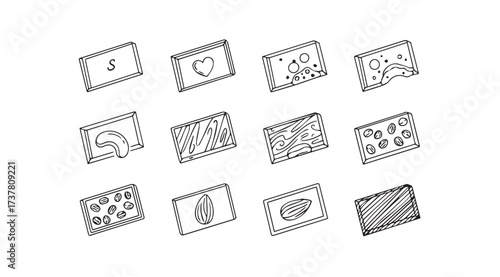 Vector art of chocolate bar collection