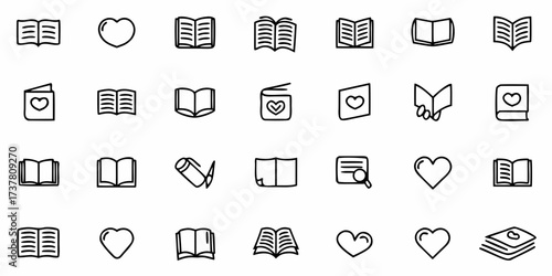 Discover a world of stories with these enchanting book icons, perfect for branding, education, and creative projects, each design brimming with imagination and charm