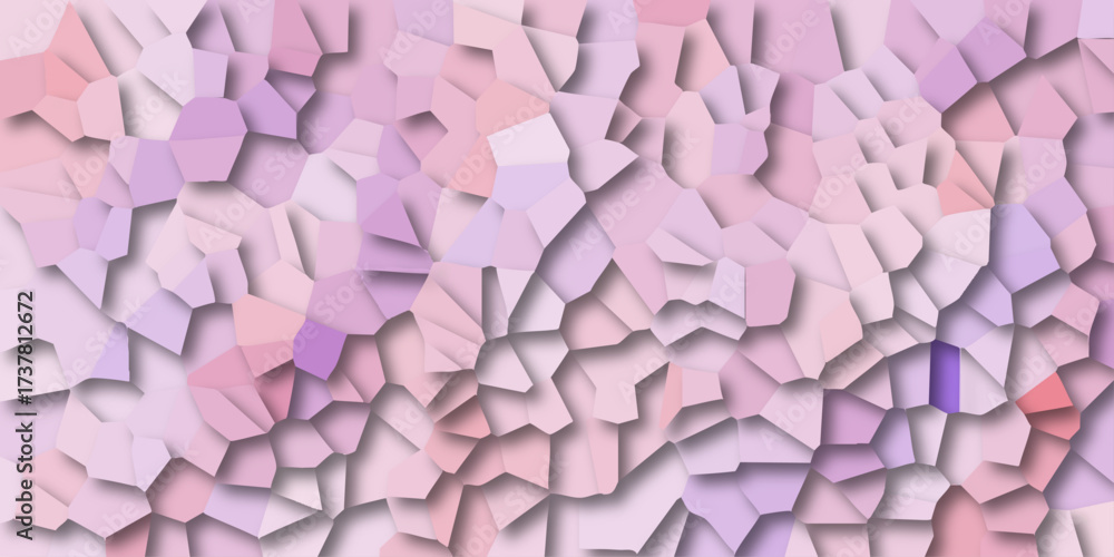 Fototapeta premium Soft Pastel Polygonal Mosaic with Subtle Shadows and Pink Purple Hues abstract geometric
