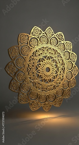 Golden Mandala - Intricate Design and Spiritual Symbolism.
