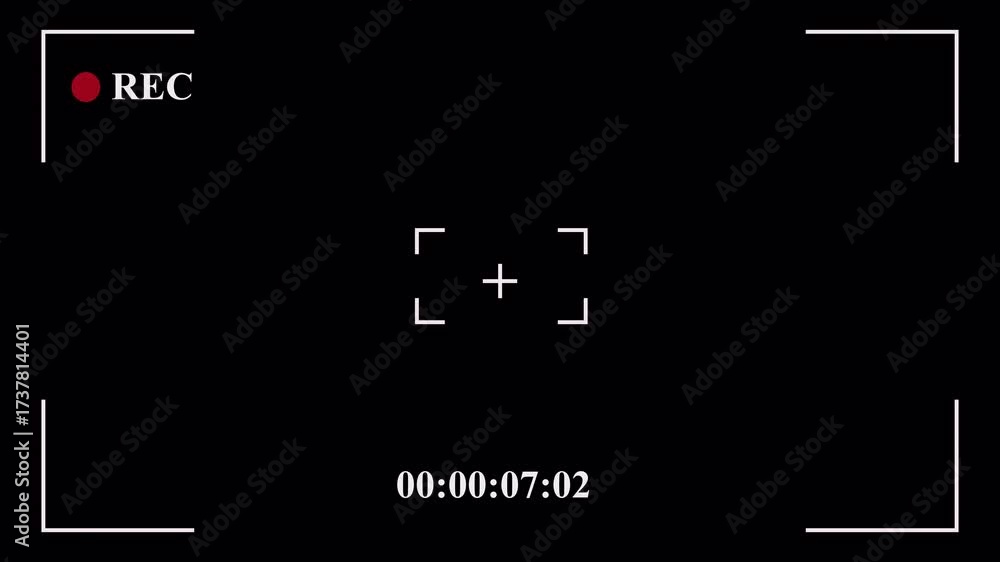 Cinematic POV Target Viewfinder Overlay with REC and Timecode