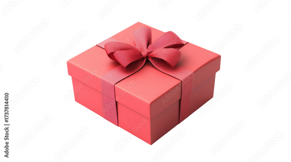 Obraz premium Red Gift Box with Ribbon Bow isolated on a transparent background