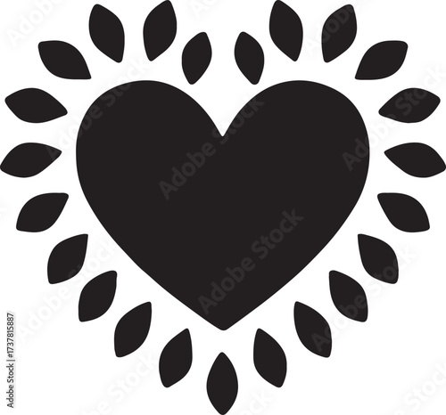Romantic flower petal heart frame, perfect for Valentine’s cards, love messages, and celebration.
