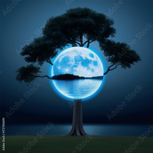 tree in the moonlight