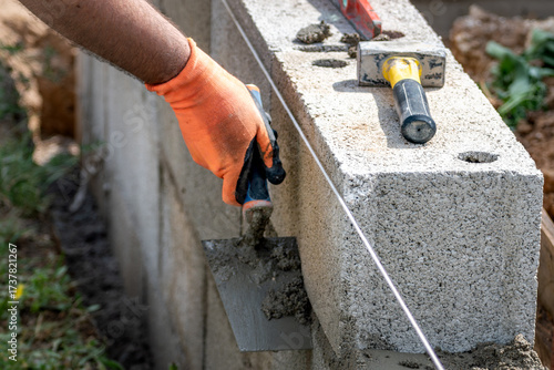 Handyman working on a construction site with tools