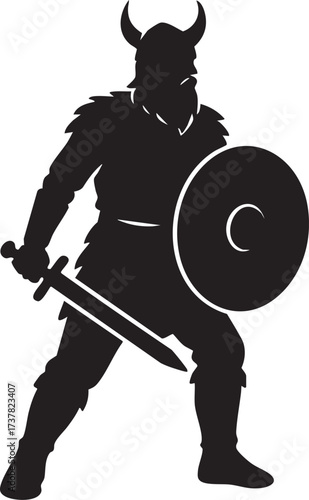 Viking warrior silhouette vector