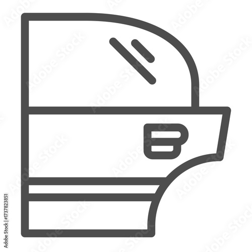Car side door line icon, car parts concept. Vector graphics. Part sign on white background, outline style icon for mobile or web design.
