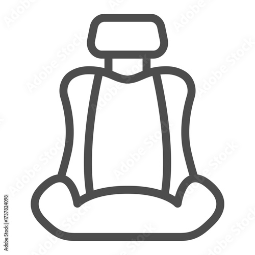 Car seat line icon, car interior concept. Vector graphics. Chair sign on white background, outline style icon for mobile or web design.