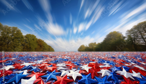 A Colorful Background With Red White And Blue Stars For Festive Celebrations And Patriotic Events During Summer