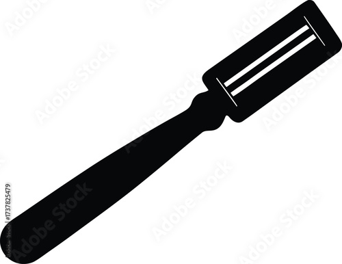 a vintage razor blade tool for shaving or cutting silhouette vector