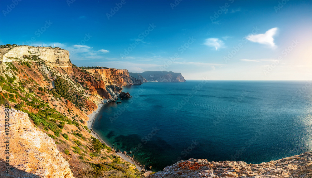 Obraz premium The Cliffs Of Cape Fiolent On The Black Sea Coast Of Crimea