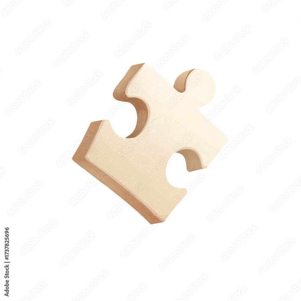 Fototapeta premium Puzzle piece isolated problem solving design teamwork strategy illustration business solution visuals