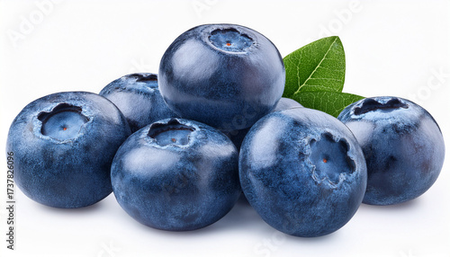 Blueberries Isolated On A White Background With Clipping Path Close Up