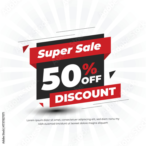 Super sale upto 50 percent off discount text vector illustration, promotion, text, banner, sale, discount, price, big, off, offer,