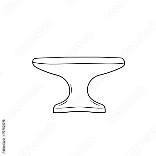 Anvil vector illustration, blacksmith tool outline drawing, industrial metalworking equipment simple icon. for branding, packaging, banner, poster, website header, and social media design use