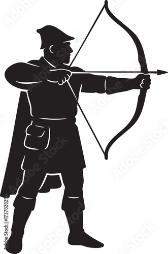 Archer medieval silhouette vector