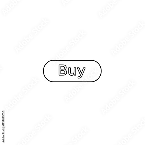 Simple vector buy button with clean outline and text for online shopping and e-commerce concepts. for branding, packaging, banner, poster, website header, and social media design use