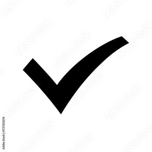 Black check mark on a white background art on transparent background silhouette
