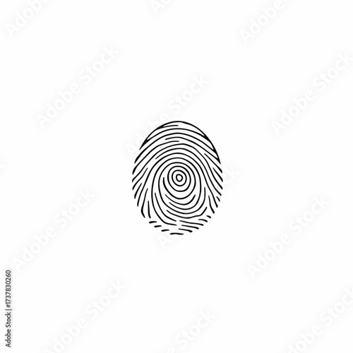 Fingerprint isolated on white for forensic identification and security concept, fingerprint identification for data protection is visible. Fingerprint pattern represents unique identity of individual,