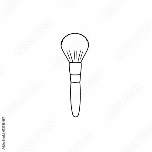 Powder brush on white background, perfect for applying setting powder. This Powder brush is essential for achieving a flawless complexion. Powder brush is perfect for professional or home use,