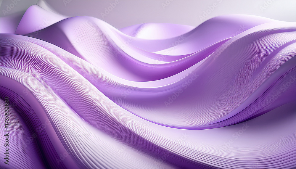 Obraz premium Smooth Flowing Light Purple And White Abstract Background With Curved Shapes Creating A Soft And Calming Visual Effect