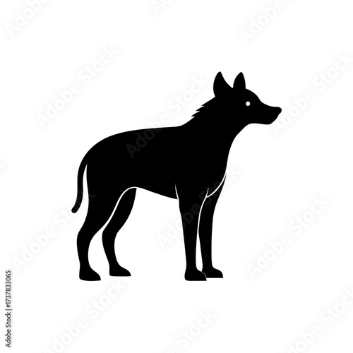 Silhouette of a standing hyena animal art on transparent background