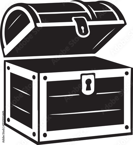 Treasure chest silhouette vector